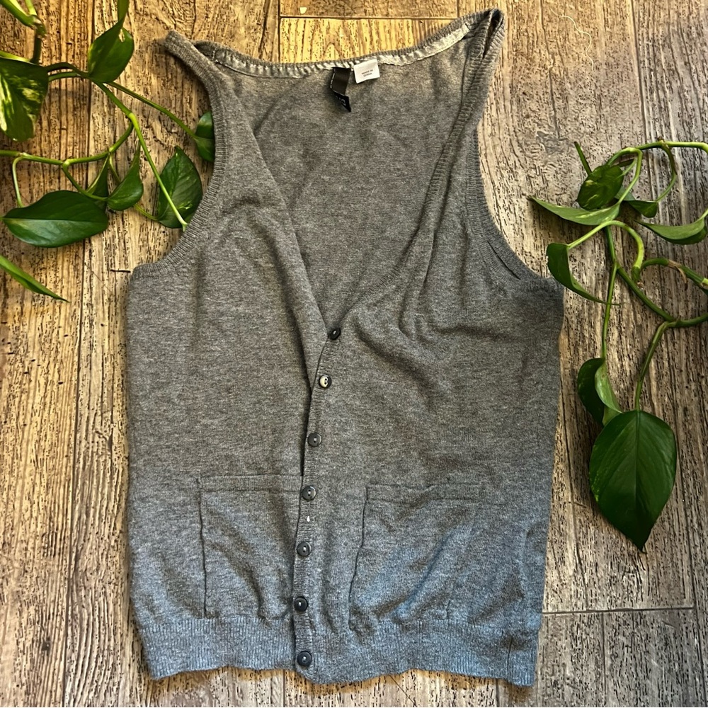 Gray Button Up Vest